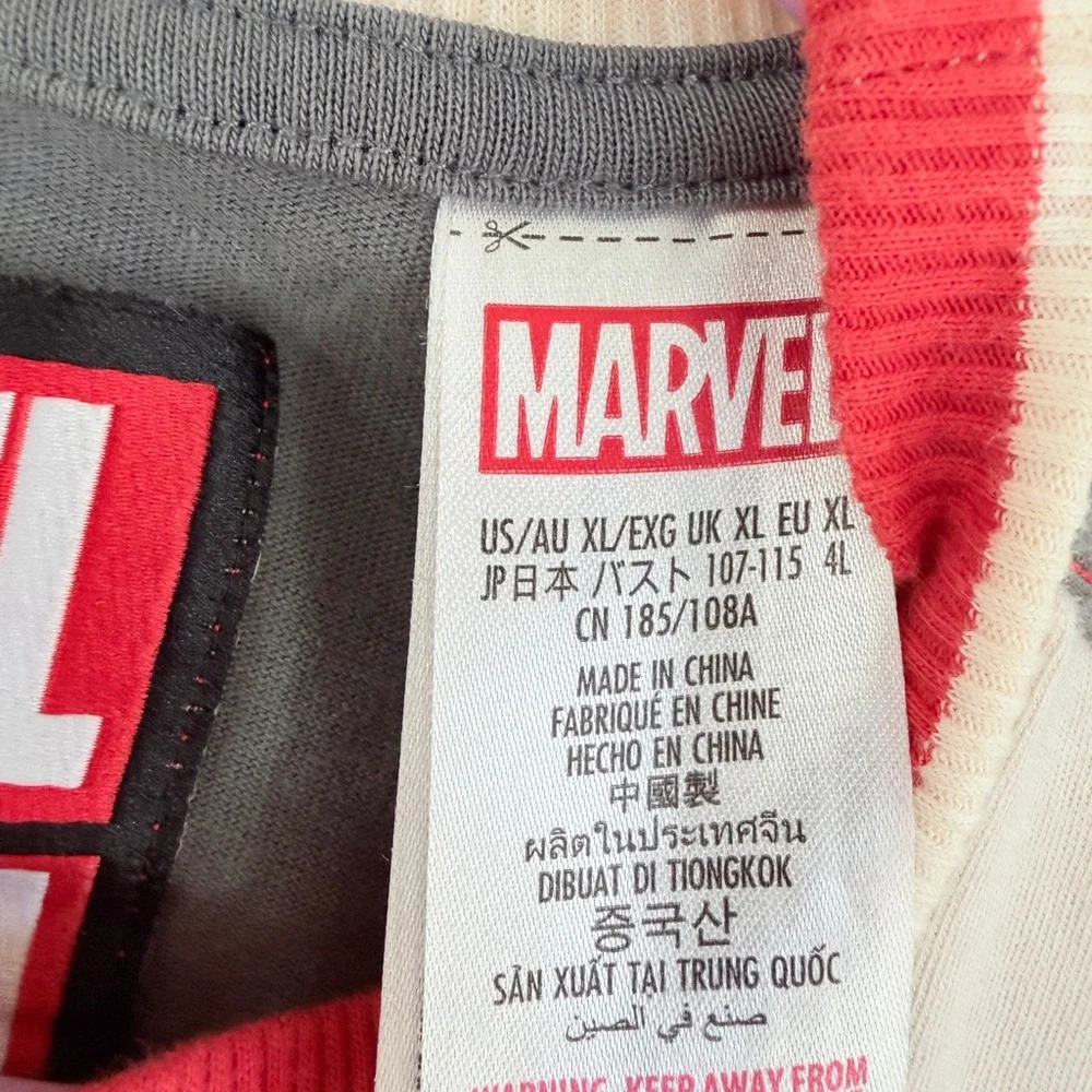 Marvel Logo Sleeveless Tank Top Colorblock Red/Gray Unisex Style Size XL